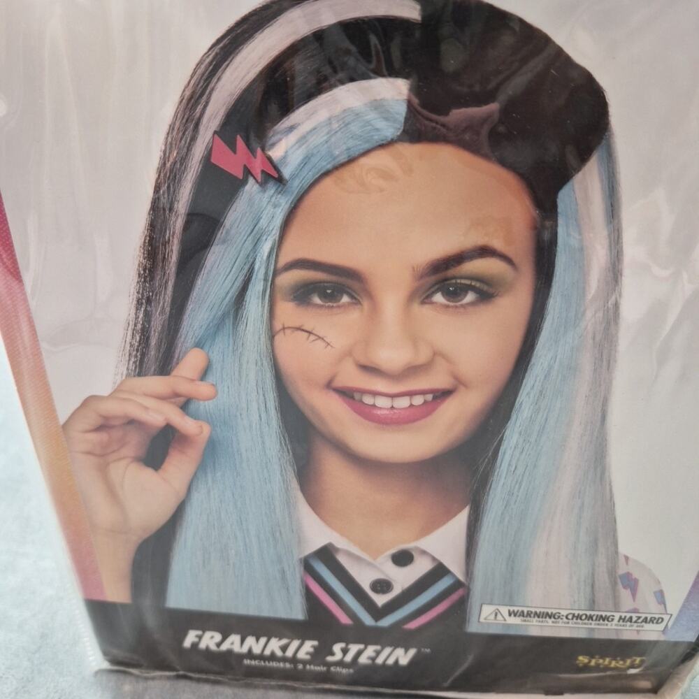 Monster High Frankie Stein Cosplay Child Wig Spirit Halloween Costume Sealed New - Picture 3 of 8